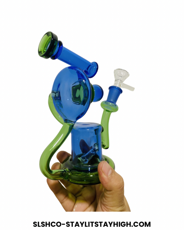 GLASS BONG PRISM LOOP RECYCLER BUBBLER 18CM