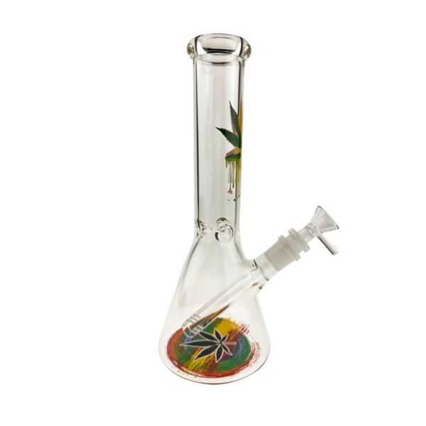 img_8408 GLASS BONG REGGAE LEAF BEAKER 25CM